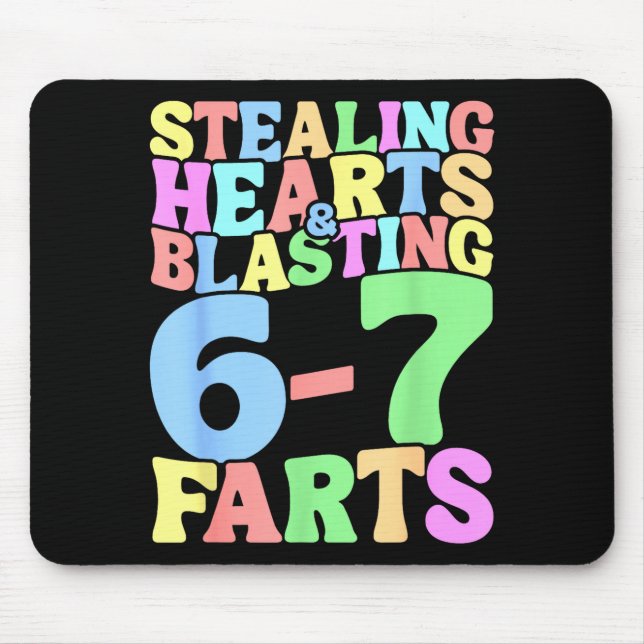 Mousepad 67 Meme Valentine's Day Six Seven 6-7 Funny Steali (Frente)