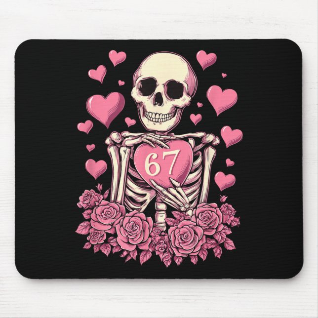 Mousepad 67 Namorados Esqueleto Sete Cérebro Divertido Sarc (Frente)