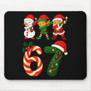 Mousepad 67 Natal Dabbing Papai Noel Elfo Boneco de Neve Di
