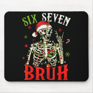 Mousepad 67 Natal Divertido Seis Sete Bruh Meme Esqueleto S