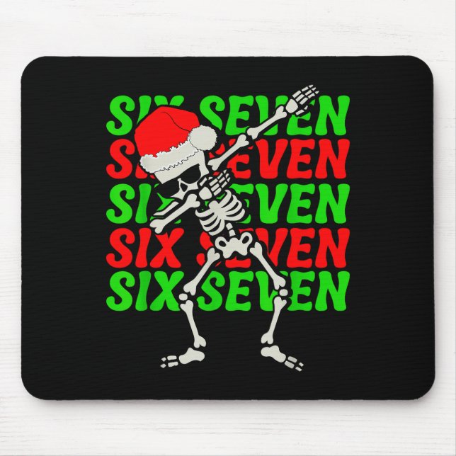 Mousepad 67 Natal Divertido Seis Sete Meme Brainrot Dabbing (Frente)