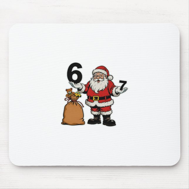 Mousepad 67 Natal Divertido Seis Sete Meme Brainrot Papai N (Frente)