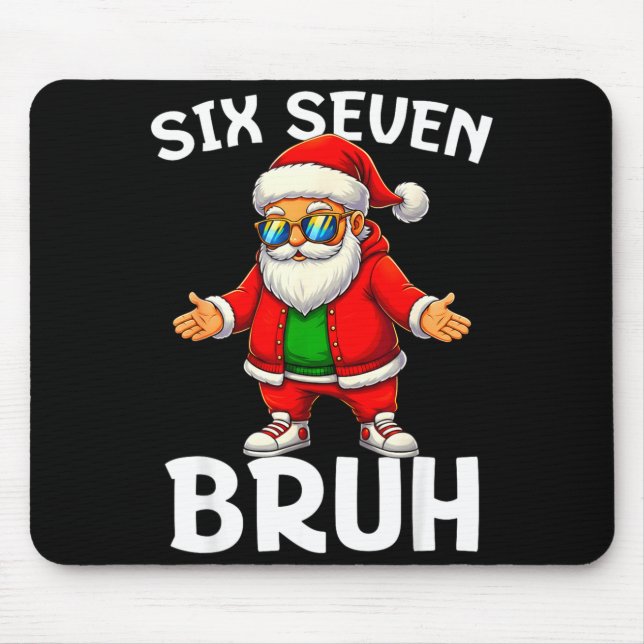 Mousepad 67 Natal Engraçado Seis Sete Meme Brainrot Papai N (Frente)