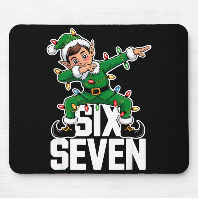 Mousepad 67 Natal Seis Sete 6 7 Meme Engraçado Elfo Dabbing (Frente)