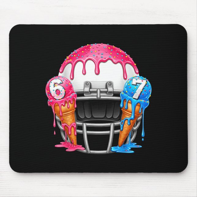 Mousepad 67 Number Ice Cream Drip American Football Art  (Frente)