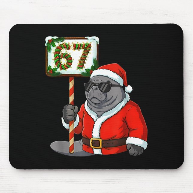 Mousepad 67 peixe-boi Natal Seis Sete Meme Brainrot Manat (Frente)