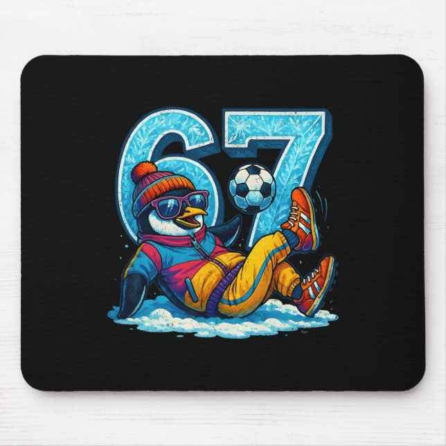 Mousepad 67 Presente de Meme de Inverno Engraçado de Futebo (Frente)