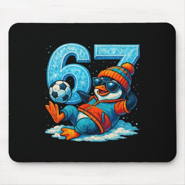 Mousepad 67 Presente de Meme de Inverno Engraçado de Futebo (Frente)
