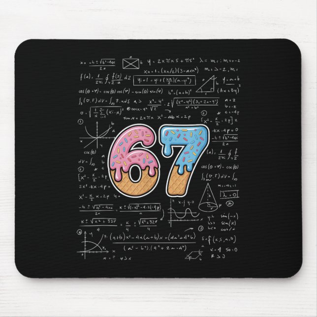 Mousepad 67 Professor de Matemática 67º Número Sorvete  (Frente)