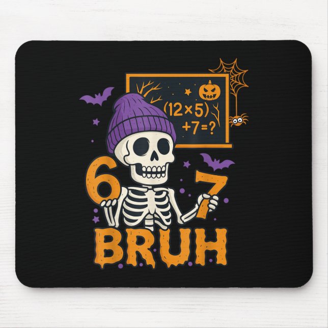 Mousepad 67 Professor Esqueleto de Halloween Seis Sete Meme (Frente)