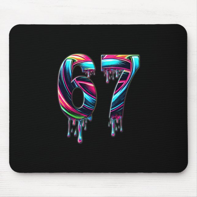 Mousepad 67 Seis Sete 6 7 Design de Meme Engraçado 6 7  (Frente)