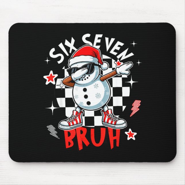 Mousepad 67 Seis Sete Bruh Divertido Boneco de Neve Natal 6 (Frente)