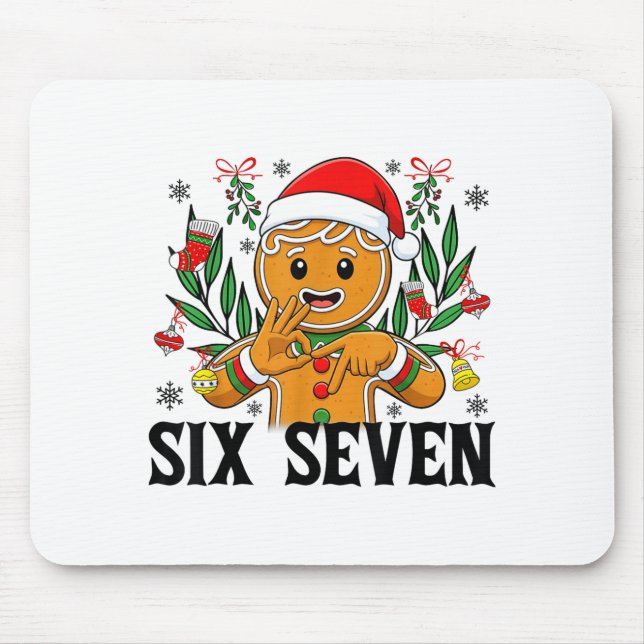 Mousepad 67 Seis Sete Meme Divertido Natal Biscoito de Nata (Frente)
