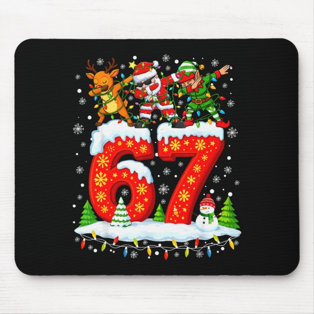 Mousepad 67 Seis Sete Meme Geração Alpha Natal Papai Noel E (Frente)