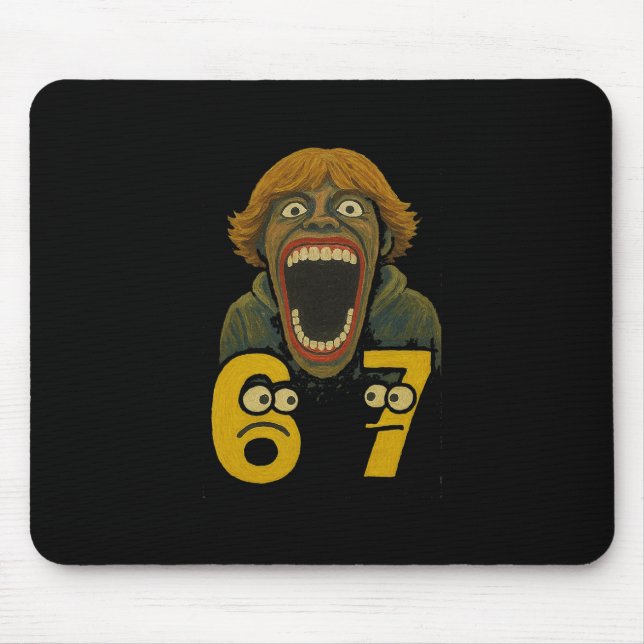 Mousepad 67 Six Seven 6 7 Design de Meme Engraçado 6 7 2  (Frente)