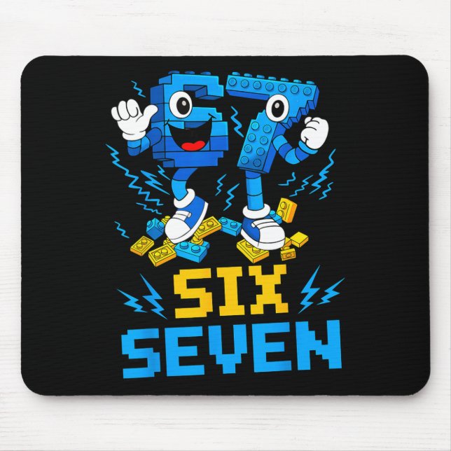 Mousepad 67 Six Seven 6-7 Funny Brainrot Meme Teens Gen Alp (Frente)