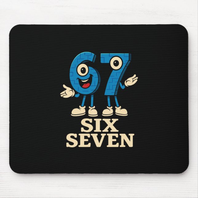 Mousepad 67 Six Seven 6-7 - Funny Italian Brainrot Kids Gam (Frente)