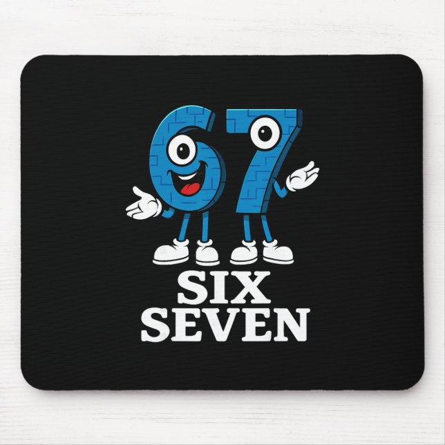 Mousepad 67 Six Seven 6-7 - Funny Italian Brainrot Kids Gam (Frente)