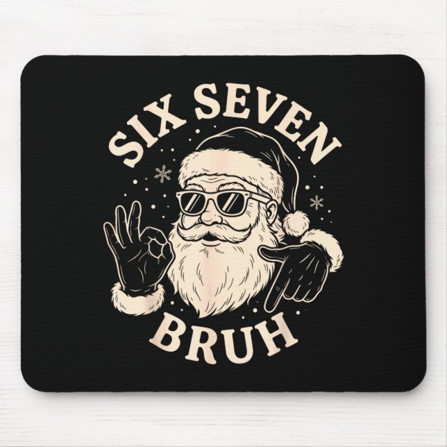 Mousepad 67 Six Seven Bruh Funny Christmas Santa 6 7 Meme  (Frente)