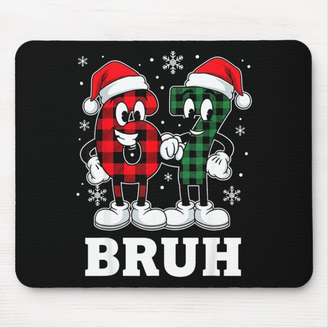 Mousepad 67 Six Seven Christmas Bruh Funny Italian Brainrot (Frente)