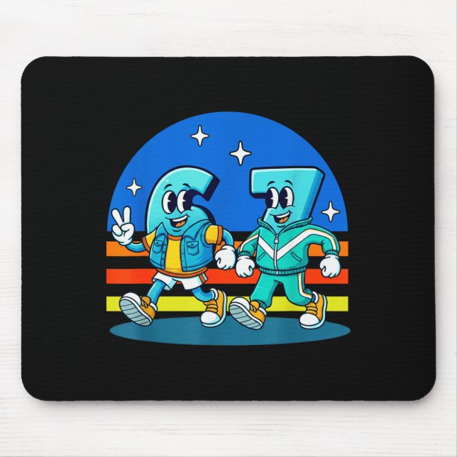 Mousepad 67 Six Seven Fun Meme Funny Design Kids School  (Frente)