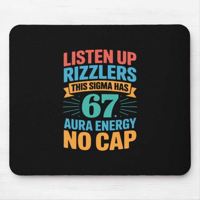 Mousepad 67 Six Seven Get Sendy Design de Meme Engraçado 6  (Frente)