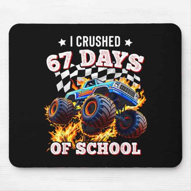 Mousepad 67 Six Seven I Crush 67 Days Of School Monster Tru (Frente)
