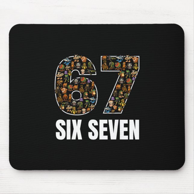 Mousepad 67 Six Seven Italian Brainrot Gíria Meme da Geraçã (Frente)