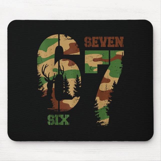 Mousepad 67 Six Seven Meme Camo Deer Hunting Gift For Boys  (Frente)