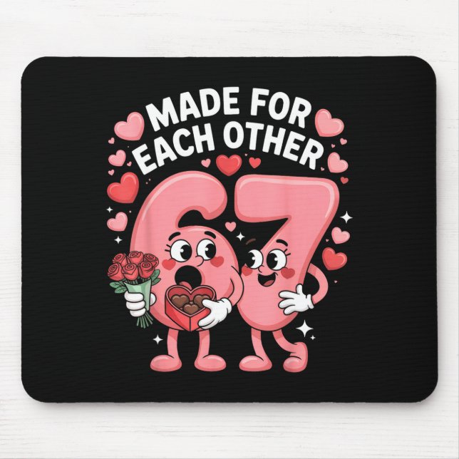 Mousepad 67 Six Seven Meme Gen Alpha Dia dos Namorados Coqu (Frente)