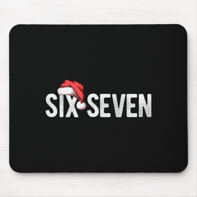 Mousepad 67 Six Seven Meme Gen Alpha Slang Santa Hat Funny  (Frente)