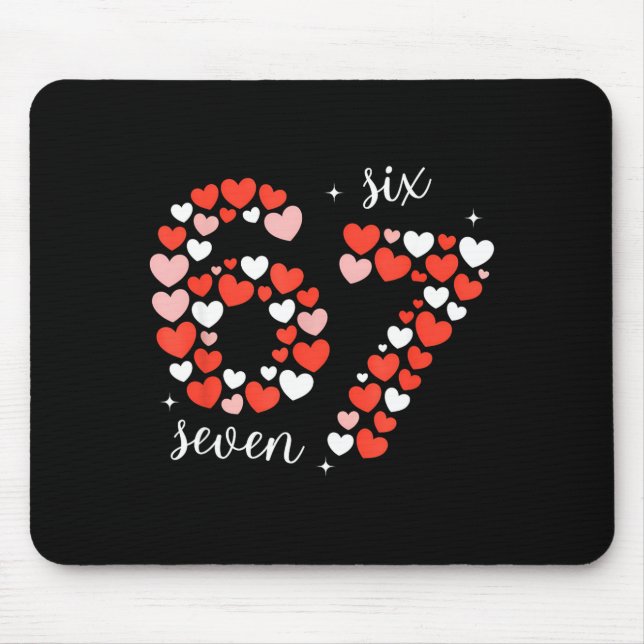 Mousepad 67 Six Seven Meme Heart Matching Couples Valentine (Frente)