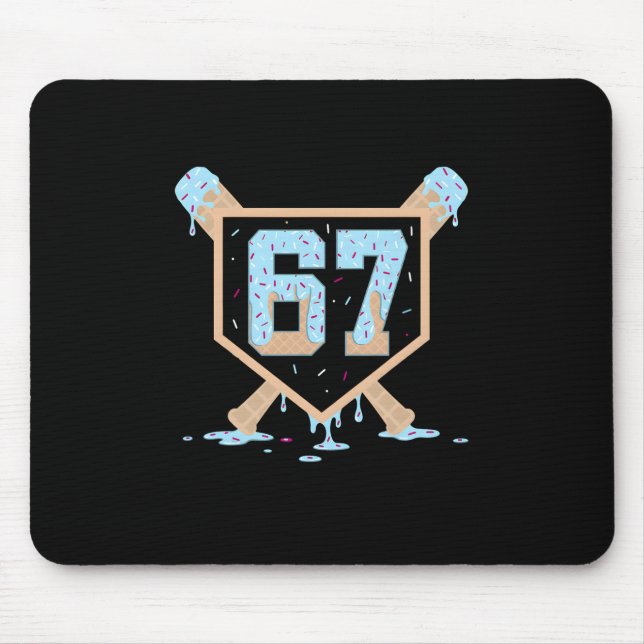 Mousepad 67 Sorvete Drip Bysebyll Meme Engraçado Seis Sete  (Frente)