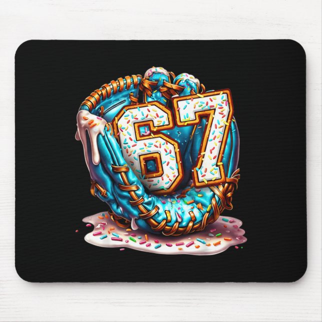 Mousepad 67 Sorvete Drip Engraçado Seis Sete Baseball  (Frente)