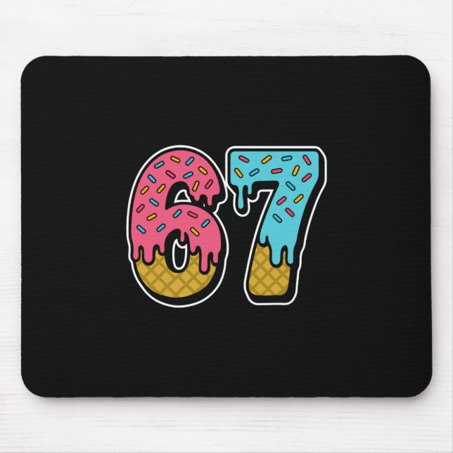 Mousepad 67 Sorvete Drip Meme Engraçado Six Seven Geração A (Frente)
