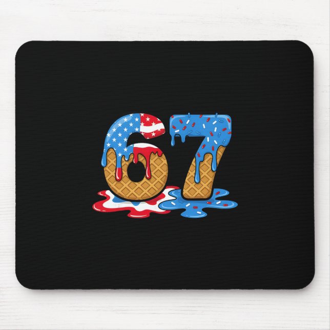 Mousepad 67 Sorvete Drip Meme Engraçado Six Seven Geração A (Frente)