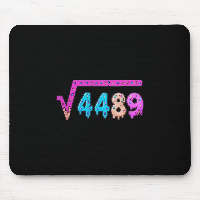 Mousepad 67 Sorvete Drip Meme Raiz Quadrada 4489 Seis Sete  (Frente)