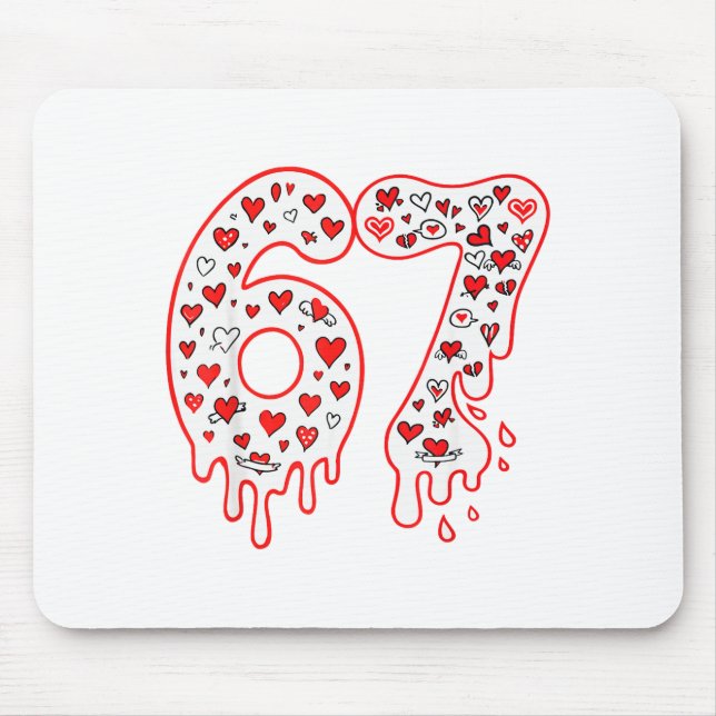Mousepad 67 Sorvete Drip Meme Seis Sete Geração Alpha Valen (Frente)