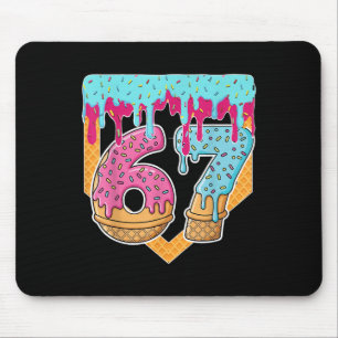Mousepad 67 Sorvete Drip Meme Seis Sete Gíria Gen Alpha _