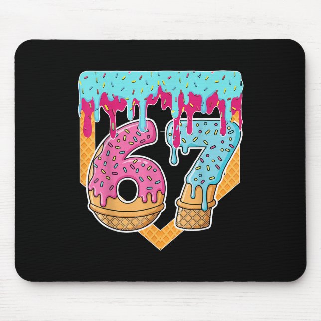 Mousepad 67 Sorvete Drip Meme Seis Sete Gíria Gen Alpha _ (Frente)