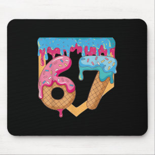 Mousepad 67 Sorvete Drip Meme Seis Sete Gíria Gen Alpha _