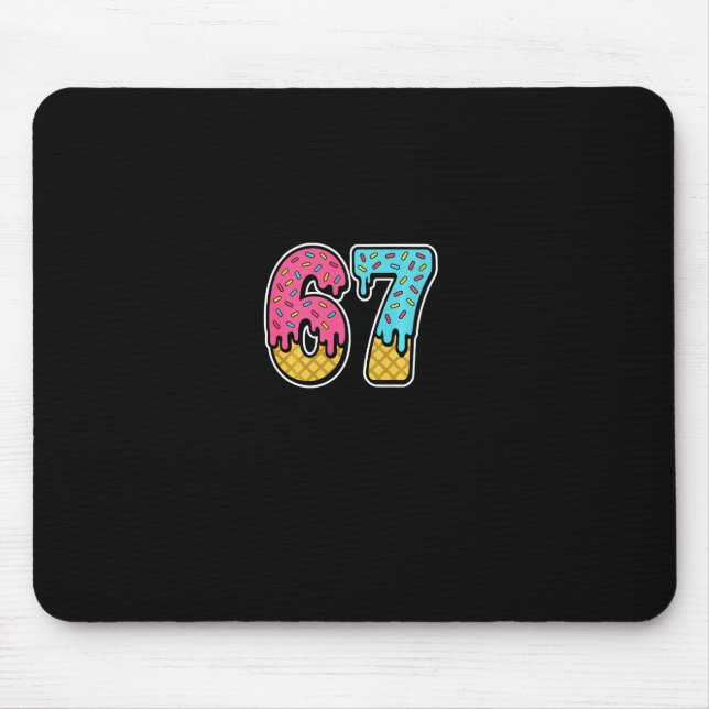Mousepad 67 Sorvete Drip Meme Six Seven Divertido Gen Alpha (Frente)