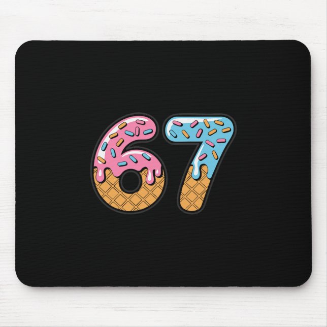 Mousepad 67 Sorvete Drip Meme Six Seven Gíria Gen Alpha 2 (Frente)