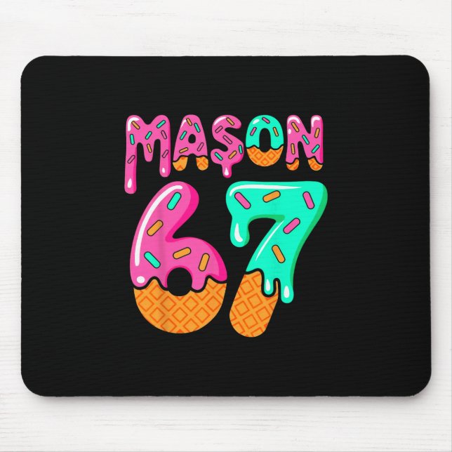 Mousepad 67 Sorvete Drip Meme Six Seven Gíria Gen Alpha M (Frente)