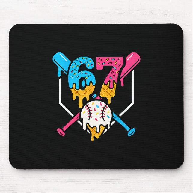 Mousepad 67 Sorvete Drip Vender Meme Seis Sete Geração Alph (Frente)