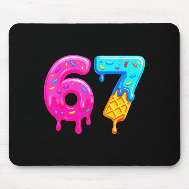 Mousepad 67 Sorvete Gota Meme Divertido Seis Sete Geração A (Frente)
