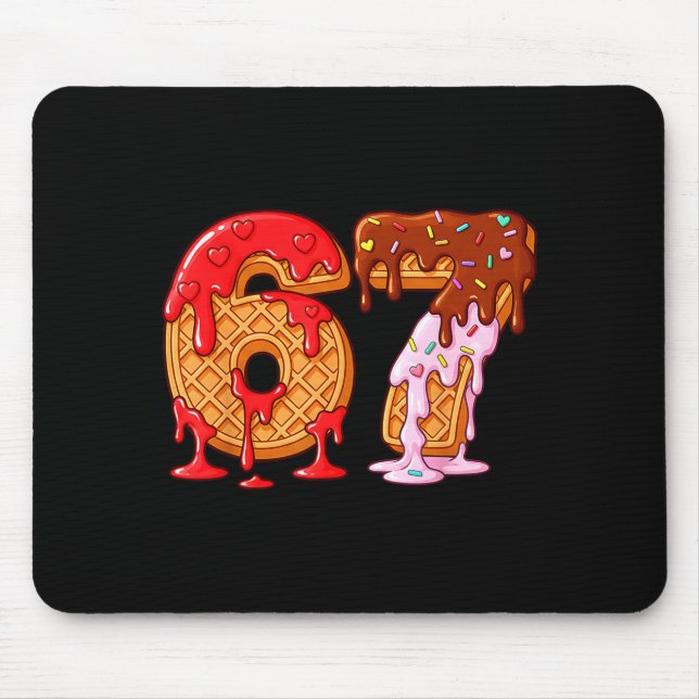 Mousepad 67 Sorvete Gotejamento Meme Engraçado Seis Sete Di (Frente)