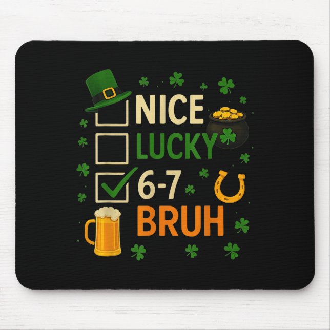 Mousepad 67 St Patricks Day Funny Six Seven Shamrock 67 Mem (Frente)