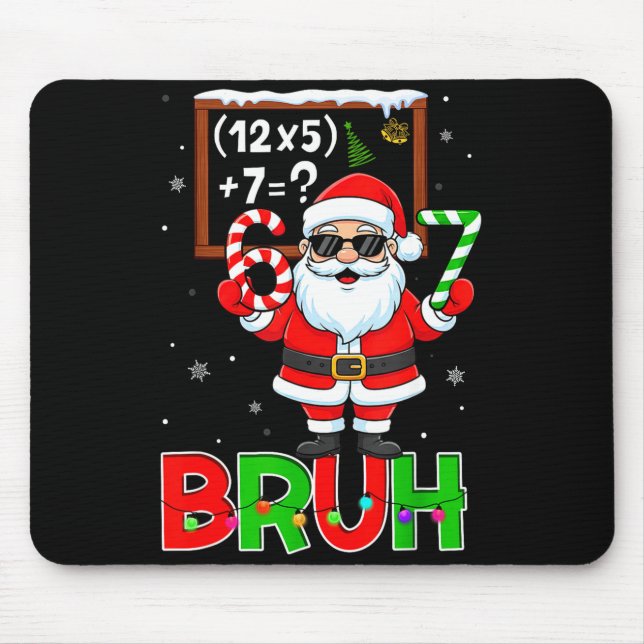Mousepad 67 Teacher Christmas Santa Six Seven Meme Math Equ (Frente)