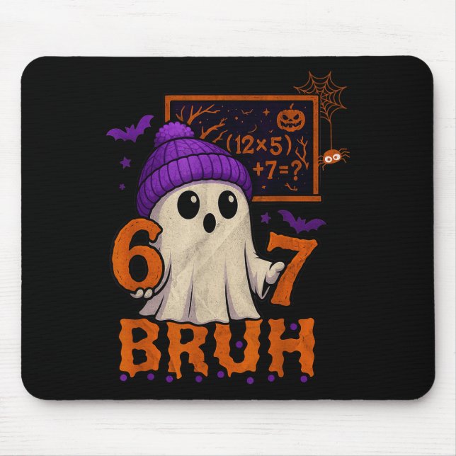 Mousepad 67 Teacher Halloween Ghost Six Seven Meme Math Equ (Frente)